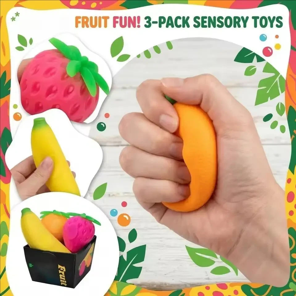 NeeDoh Groovy Fruit Squishy Sensory Stress Relief Toy