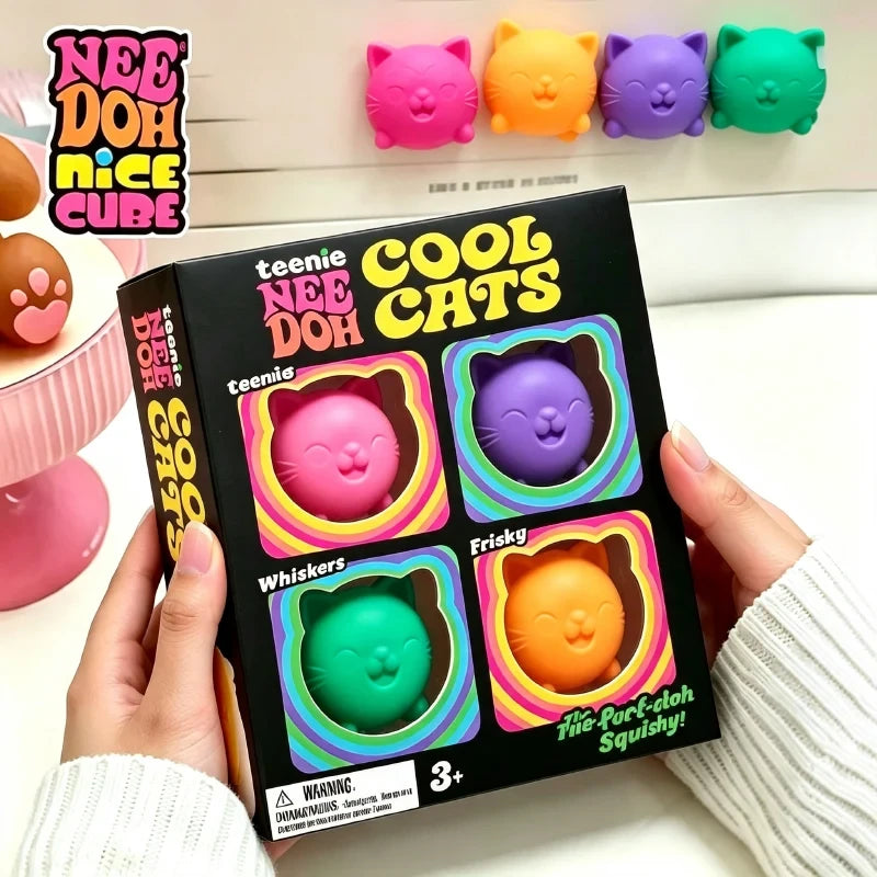NeeDoh Nice Ice Baby / Teenie Cool Cats Squishy Cube Fidget Toy