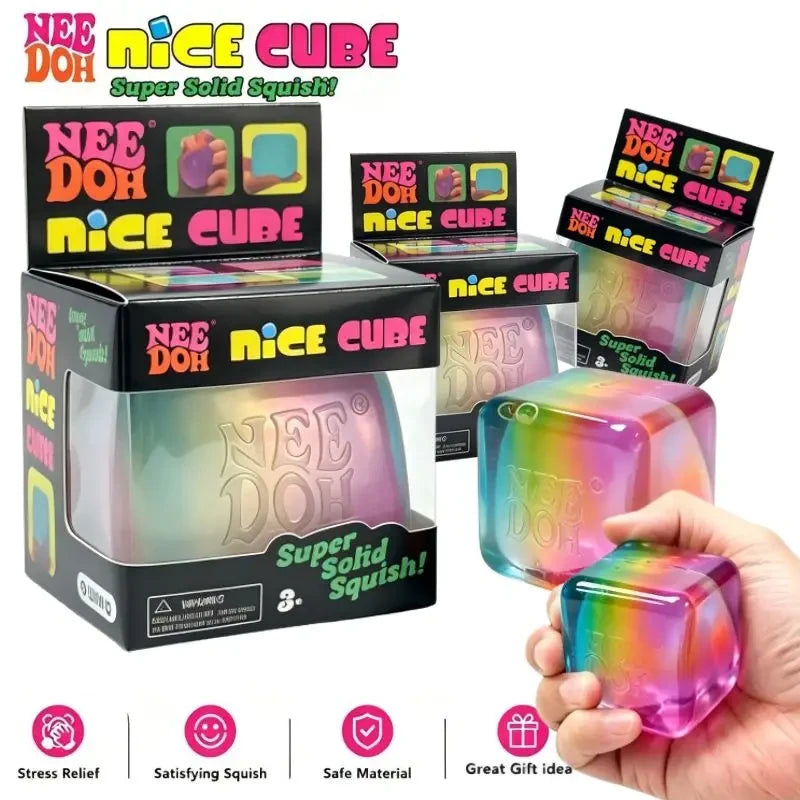 NeeDoh Nice Cube Rainbow Squishy Fidget Toy