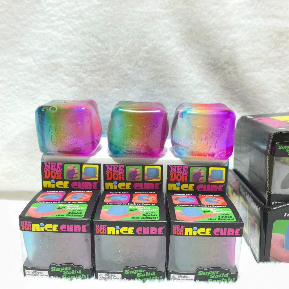 NeeDoh Nice Cube Rainbow Squishy Fidget Toy
