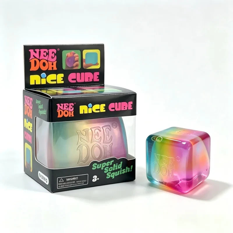 NeeDoh Nice Cube Rainbow Squishy Fidget Toy