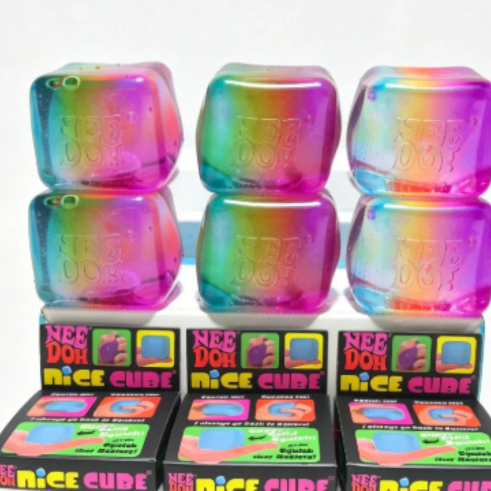 NeeDoh Nice Cube Rainbow Squishy Fidget Toy