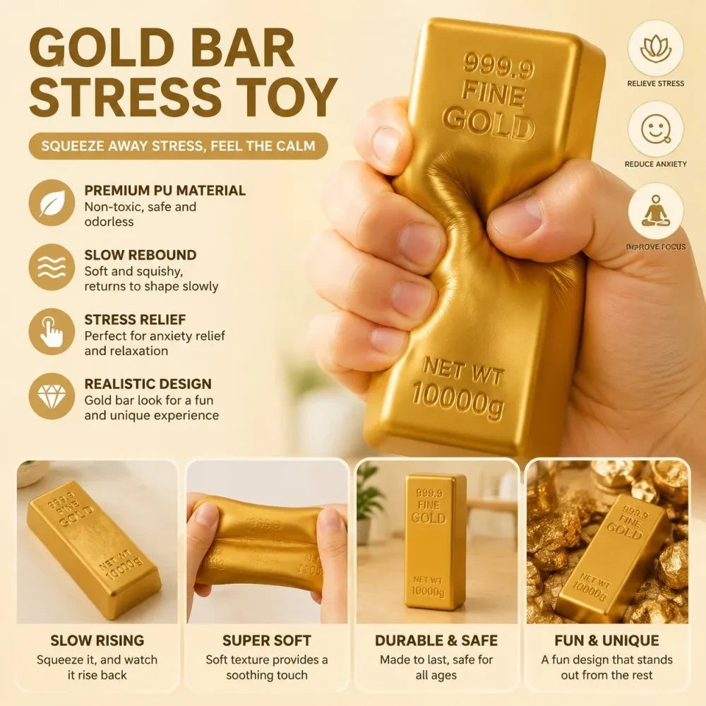Gold Butter Stick Squishy Fidget Toy