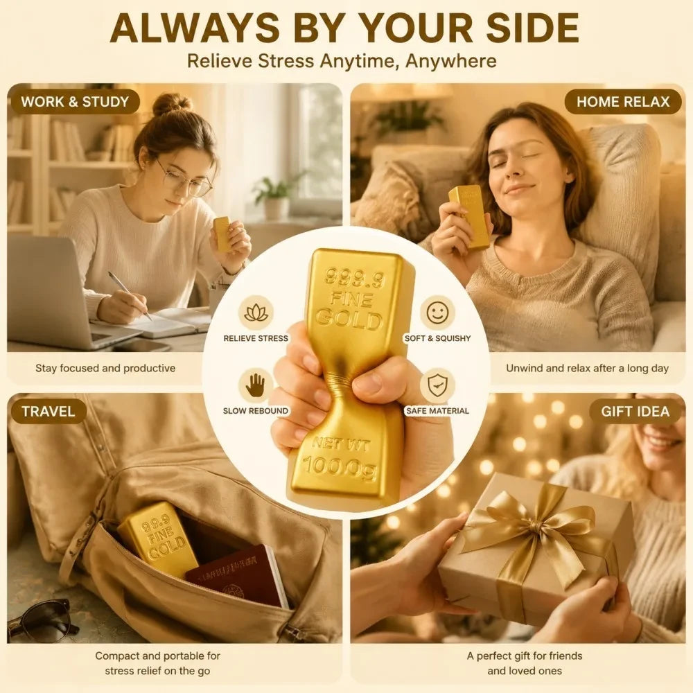 Gold Butter Stick Squishy Fidget Toy