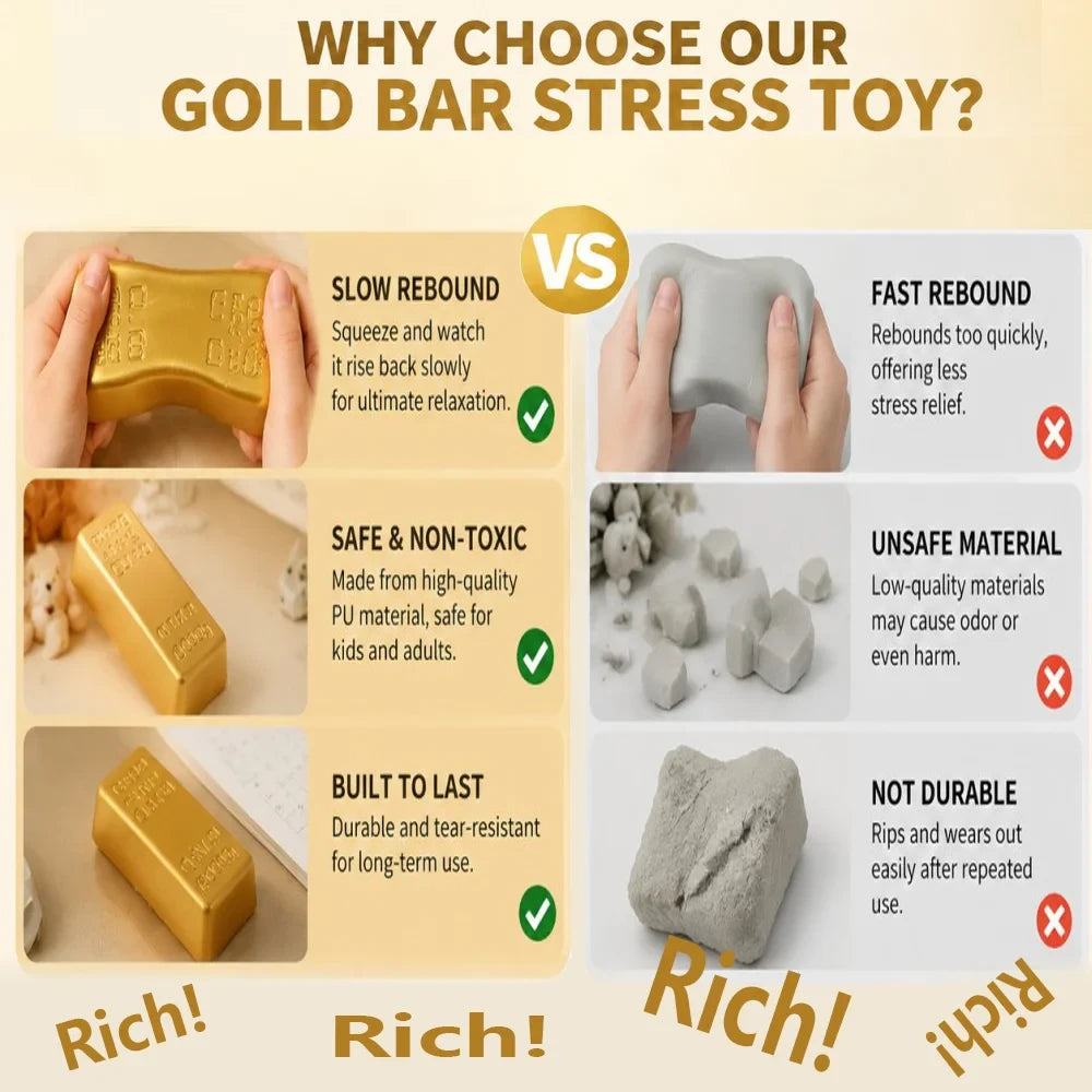 Gold Butter Stick Squishy Fidget Toy