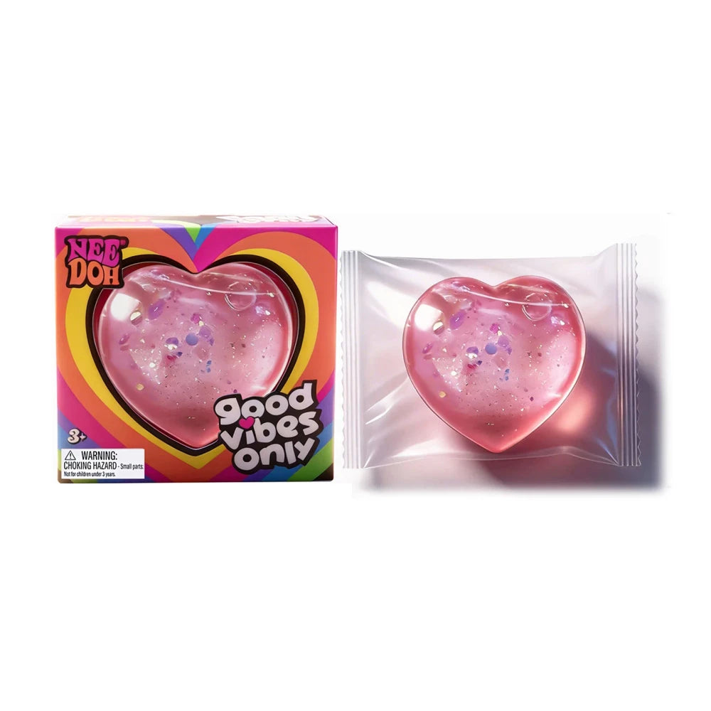 NeeDoh Good Vibes Only Squishy Heart Shaped Fidget Toy