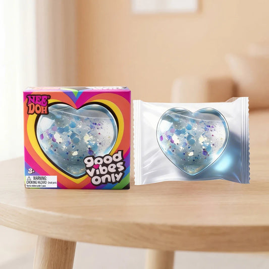 NeeDoh Good Vibes Only Squishy Heart Shaped Fidget Toy