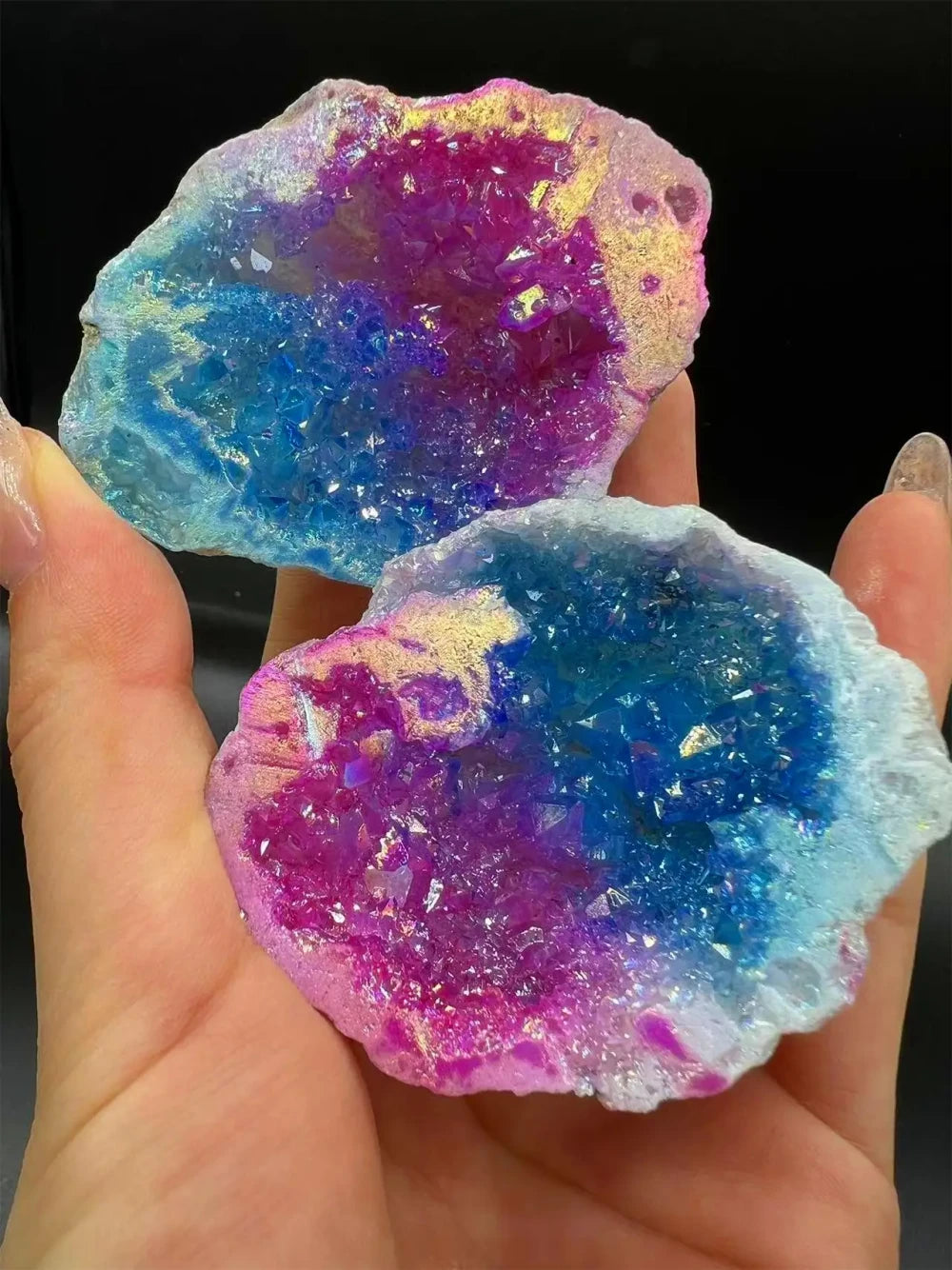 Natural Pink & Blue Agate Crystal