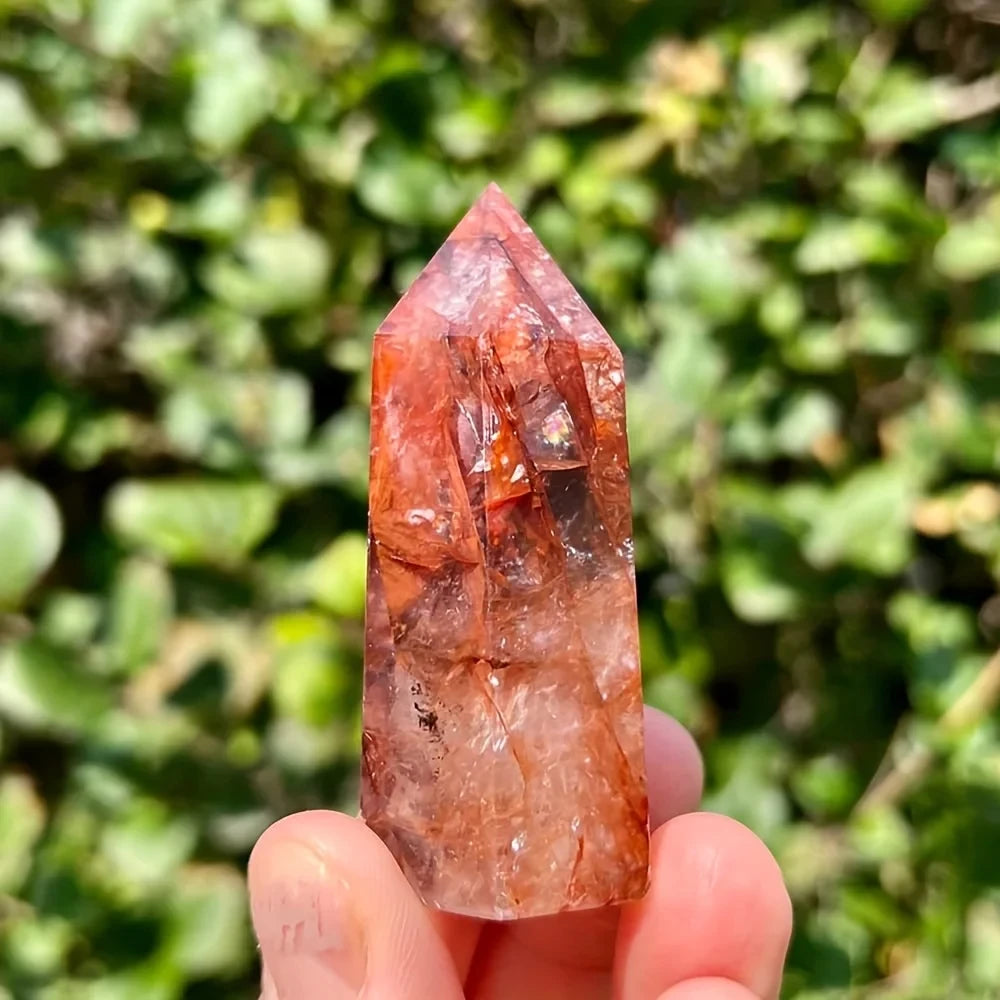 Hematoid Quartz Red Fire Crystal Tower
