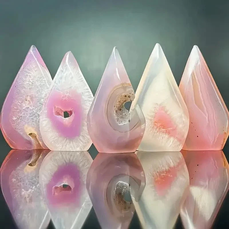 Pink Agate Water Drop Crystal