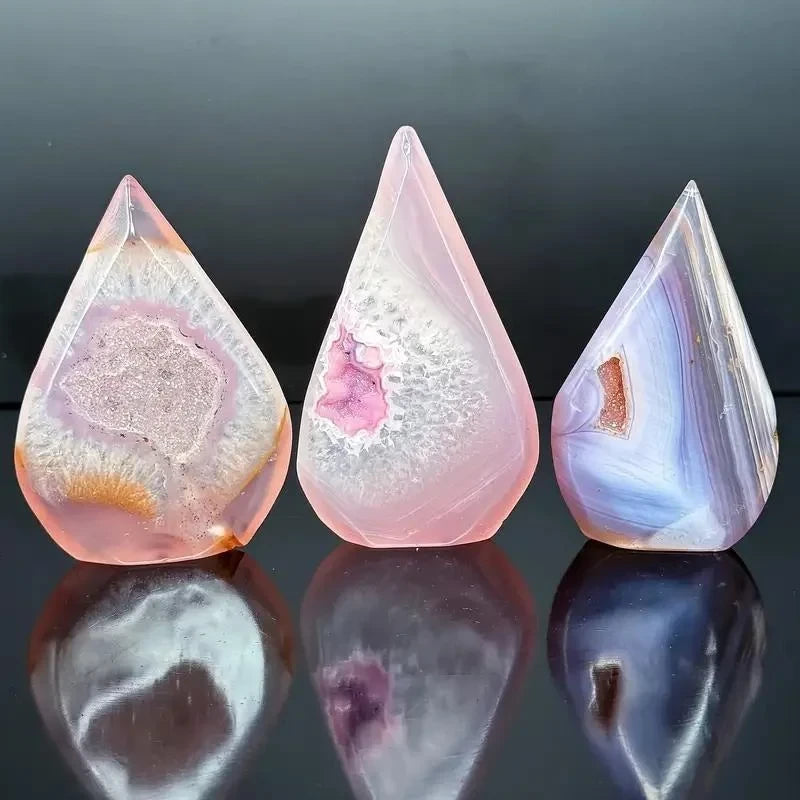 Pink Agate Water Drop Crystal