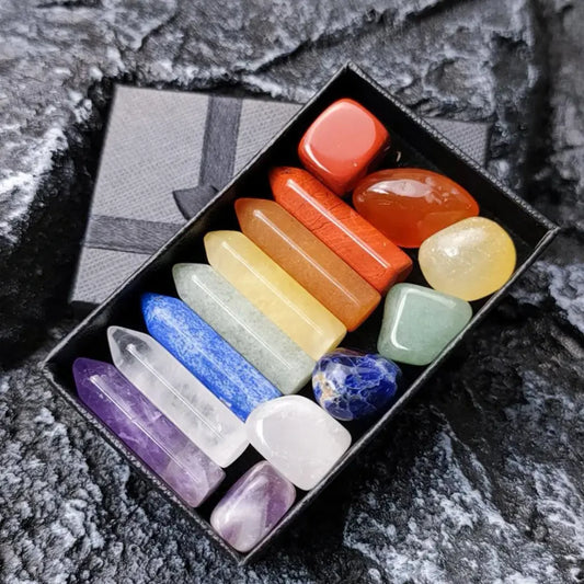 14 Piece Natural Crystal Chakra Healing Stone Set
