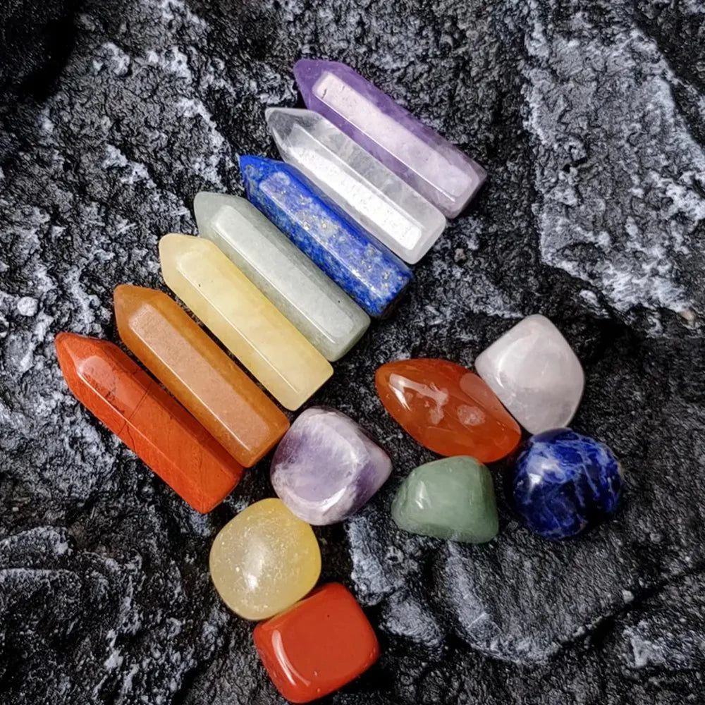 14 Piece Natural Crystal Chakra Healing Stone Set