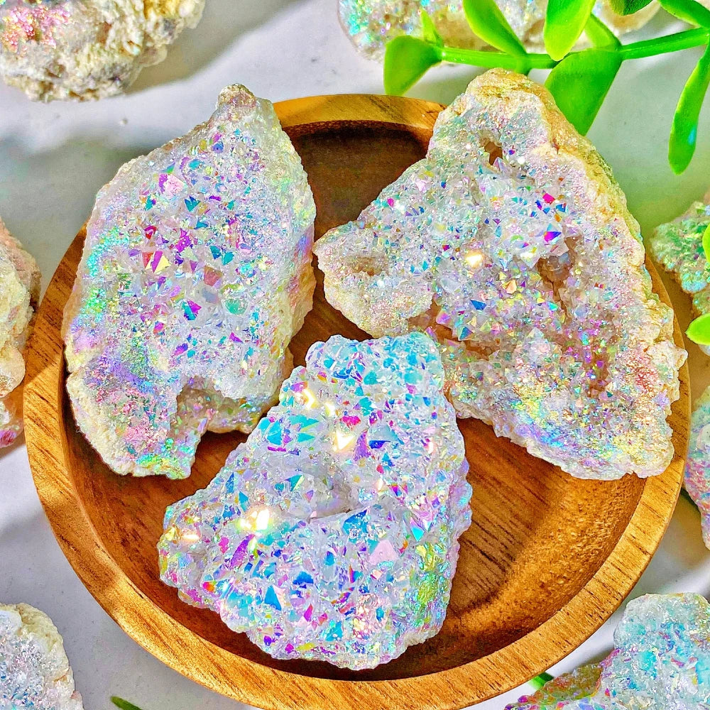 Raw Aura White Agate Crystal