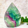 Green & Purple Natural Fluorite Tear Drop Crystal Tower