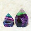 Green & Purple Natural Fluorite Tear Drop Crystal Tower
