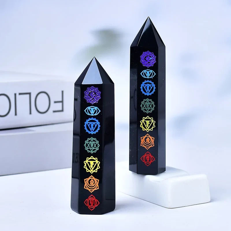 Natural Crystal Seven Chakra Tower