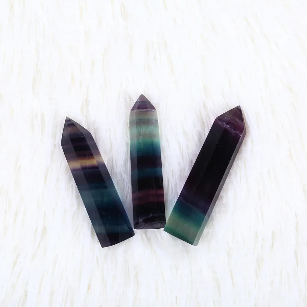 Natural Fluorite Quartz Crystal Wand