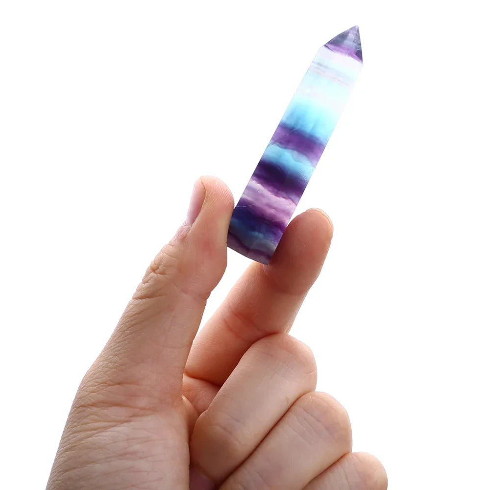 Natural Fluorite Quartz Crystal Wand