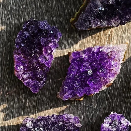2 Piece Raw Amethyst Crystal Cluster Set