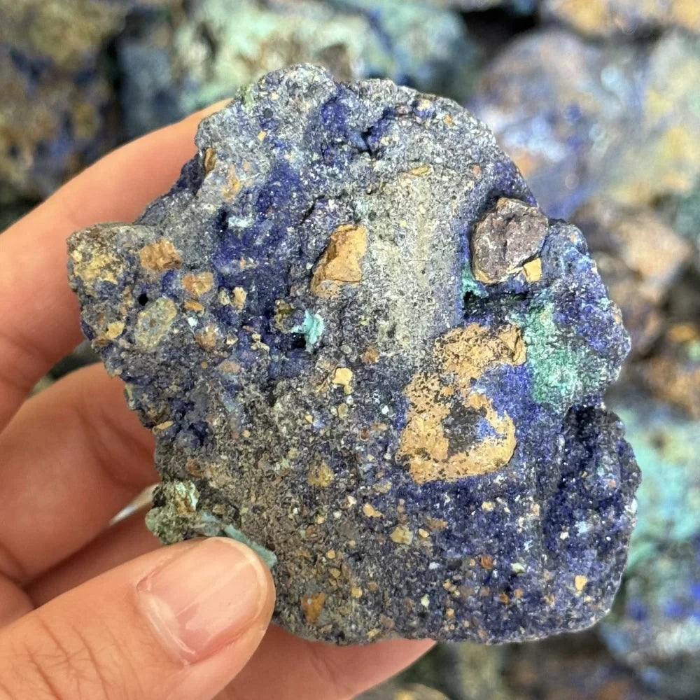 Natural Geode Crystal Azurite Malachite Mineral Specimen Stone