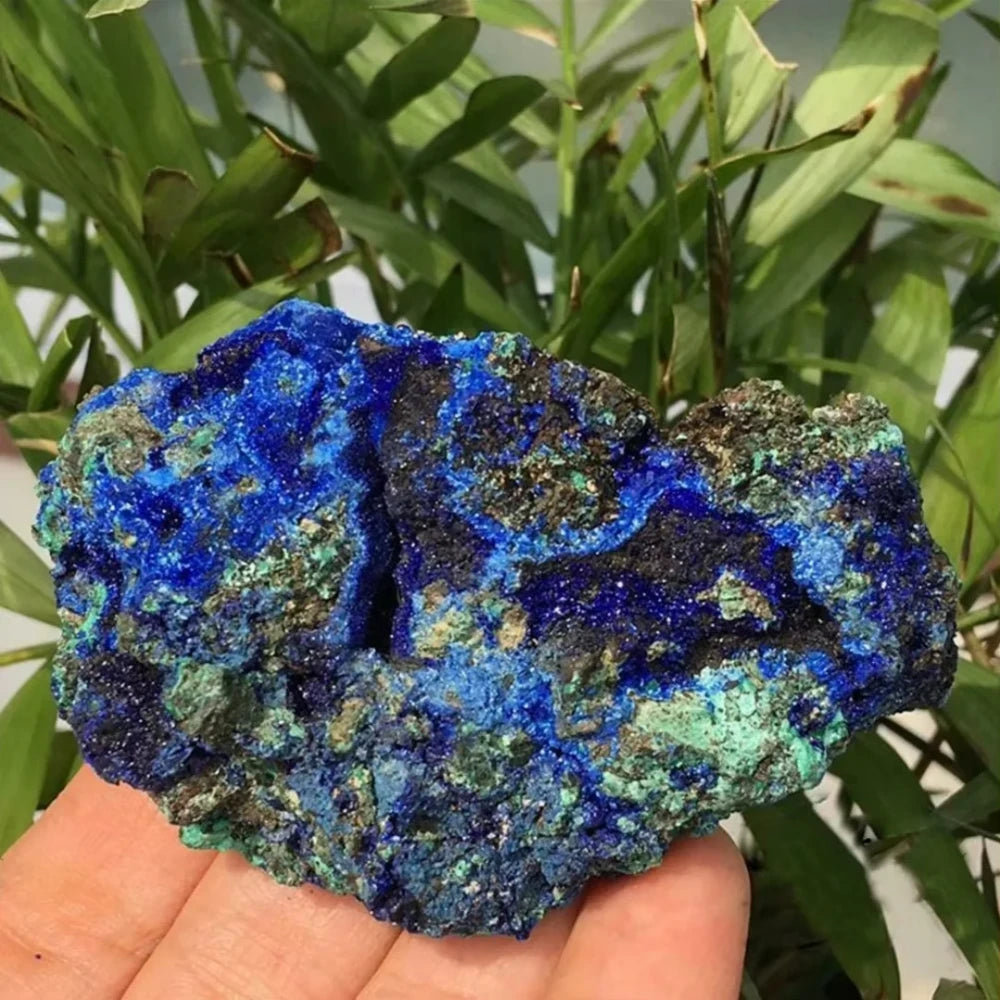 Natural Geode Crystal Azurite Malachite Mineral Specimen Stone