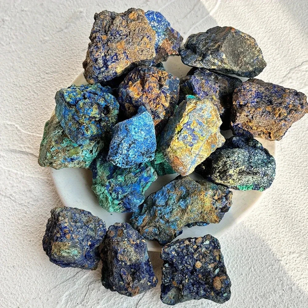 Natural Geode Crystal Azurite Malachite Mineral Specimen Stone
