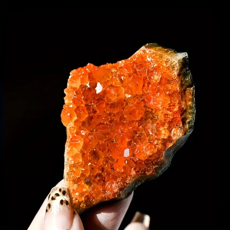 Natural Orange Quartz Crystal Cluster