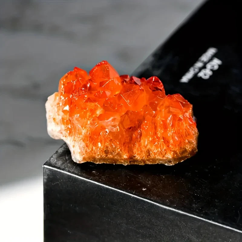 Natural Orange Quartz Crystal Cluster
