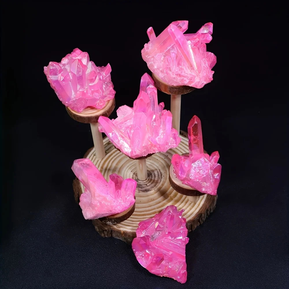 Halo Rose Quartz Crystal Cluster