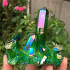 Green Halo Titanium Crystal Quartz Cluster