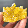 Rough Yellow Mineral Quartz Crystal Cluster