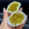 Natural Yellow Agate Crystal Cave Mineral Specimen