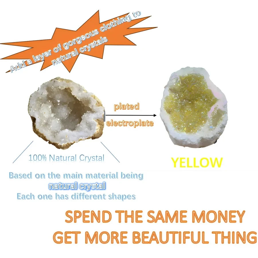 Natural Yellow Agate Crystal Cave Mineral Specimen