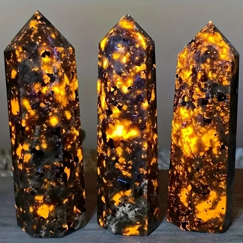 Natural Yooperlite Flame Raw Stone Column Crystal