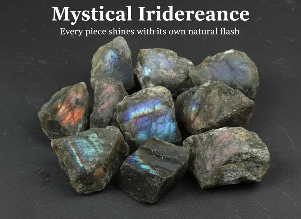 Large 1.25"-2" Raw Labradorite Meditation Crystal