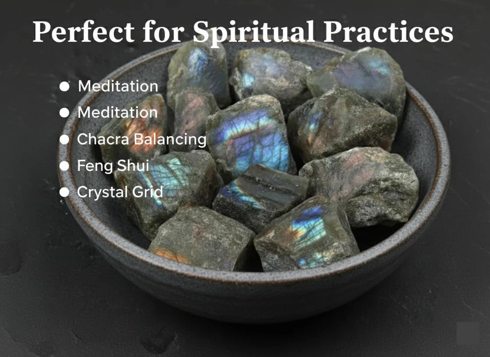 Large 1.25"-2" Raw Labradorite Meditation Crystal