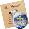 Engraved Lapis Lazuli Cross Worry Stone