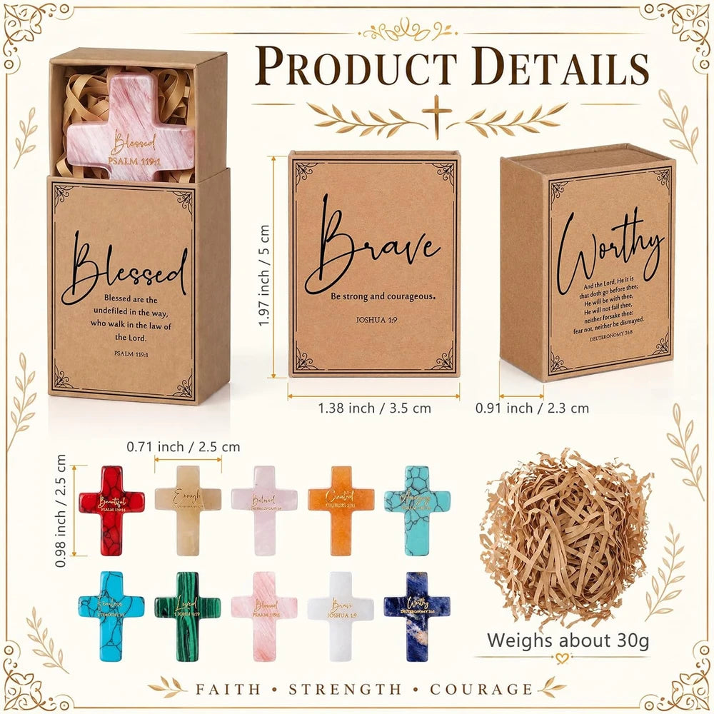 Christian Engraved Crystal Cross Set