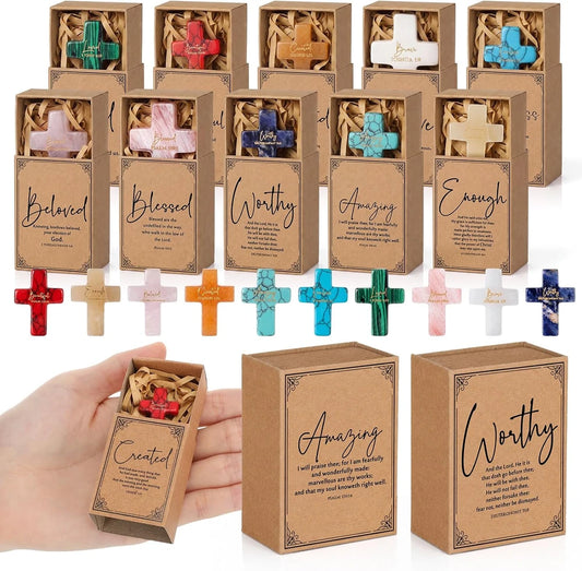 Christian Engraved Crystal Cross Set