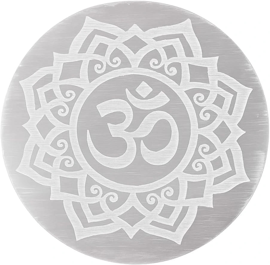 Selenite Crystal 3" Engraved Charging Plate