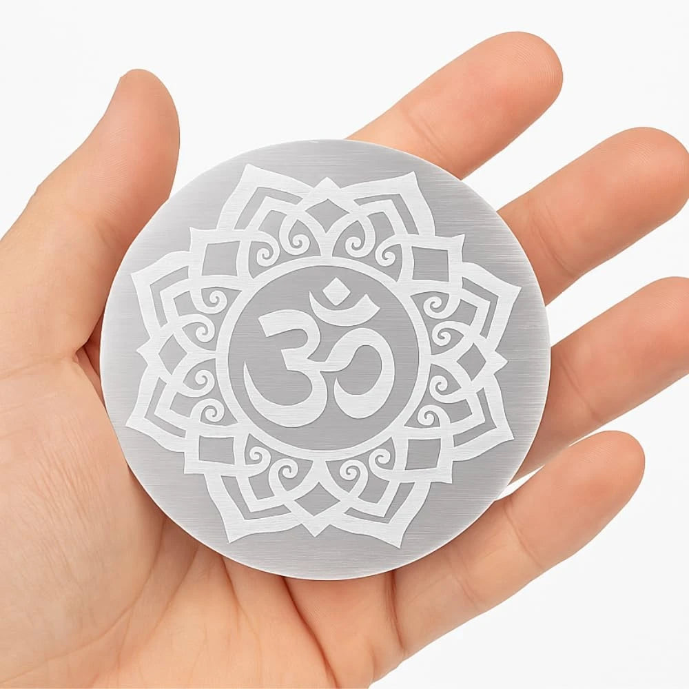 Selenite Crystal 3" Engraved Charging Plate