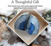 Natural Blue Agate Crystal Geode Bookends