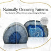 Natural Blue Agate Crystal Geode Bookends