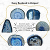 Natural Blue Agate Crystal Geode Bookends