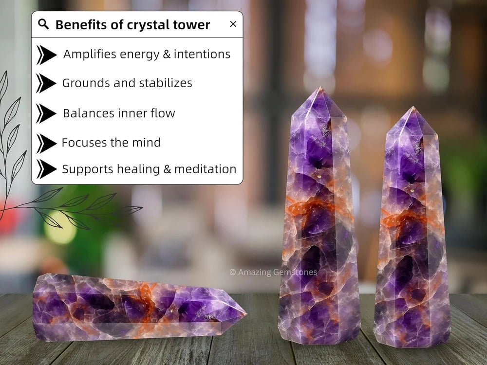 Amethyst Chevron Crystal Tower