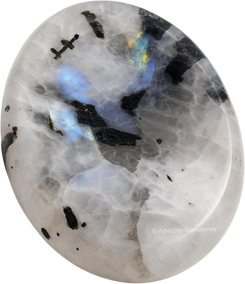 Rainbow Moonstone Crystal Worry Stone
