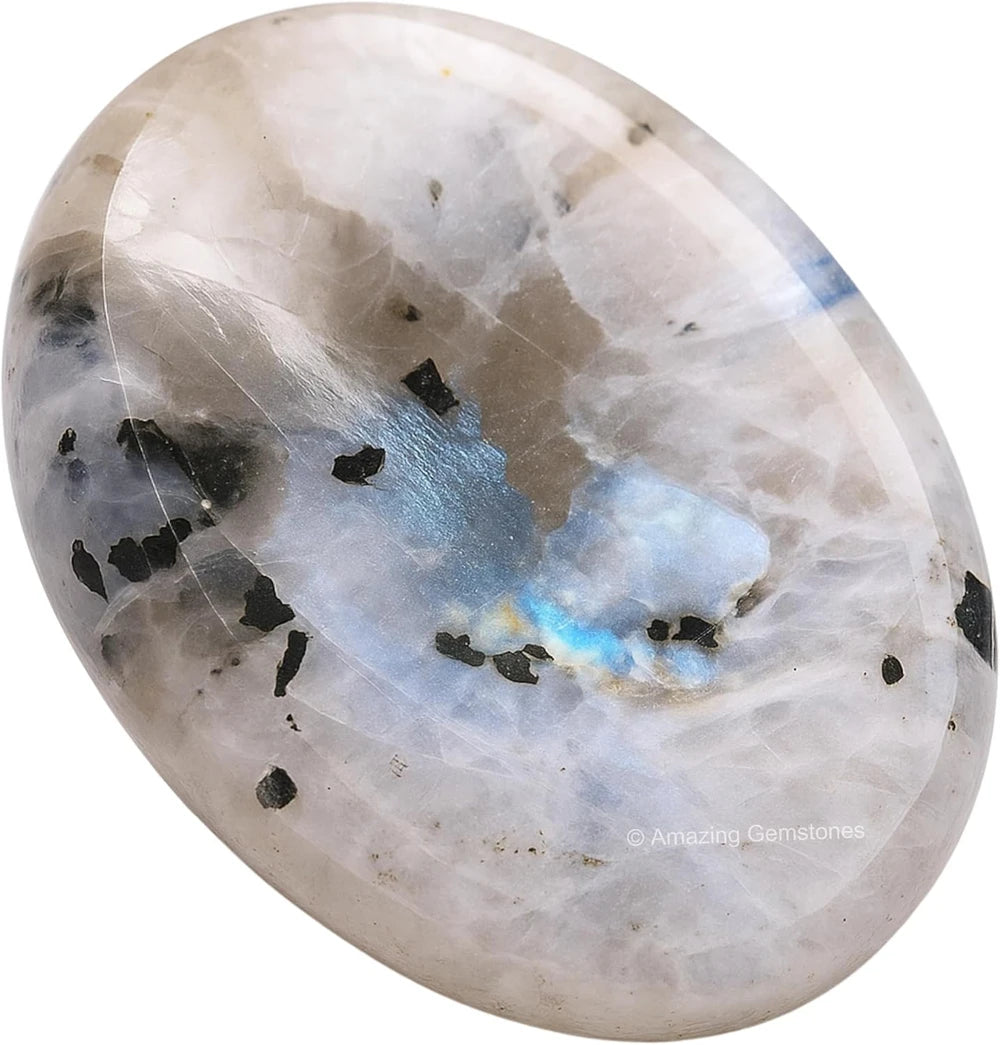 Rainbow Moonstone Crystal Worry Stone