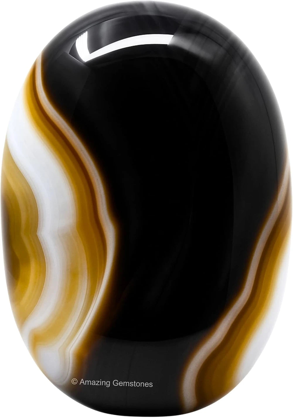 Large 45-50mm Black Onyx Crystal Palm Stone