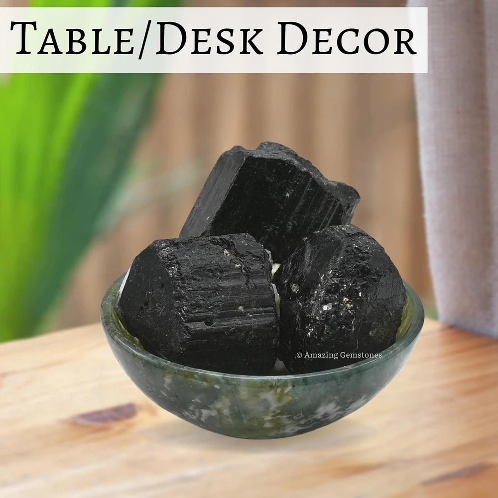 Raw Black Tourmaline Crystals, 2 Piece